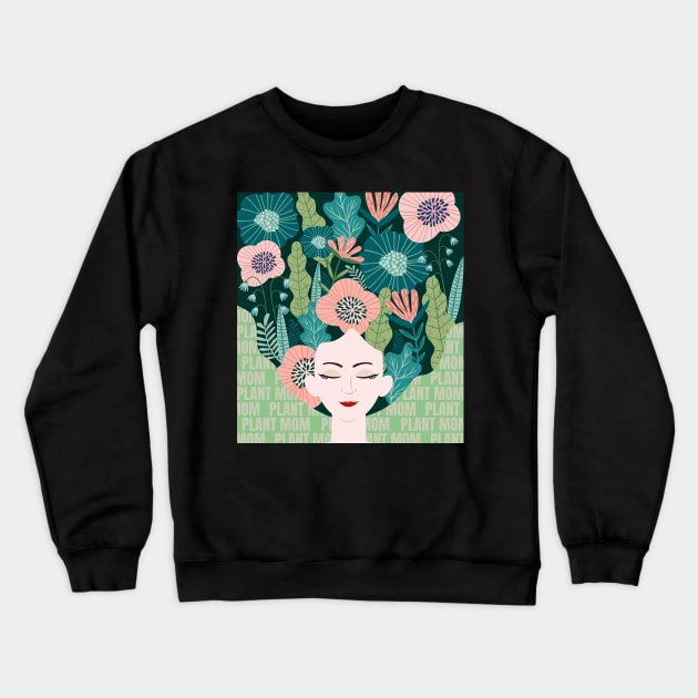 Plant Mom Plant Lady colorful plant design Crewneck Sweatshirt by PlusAdore